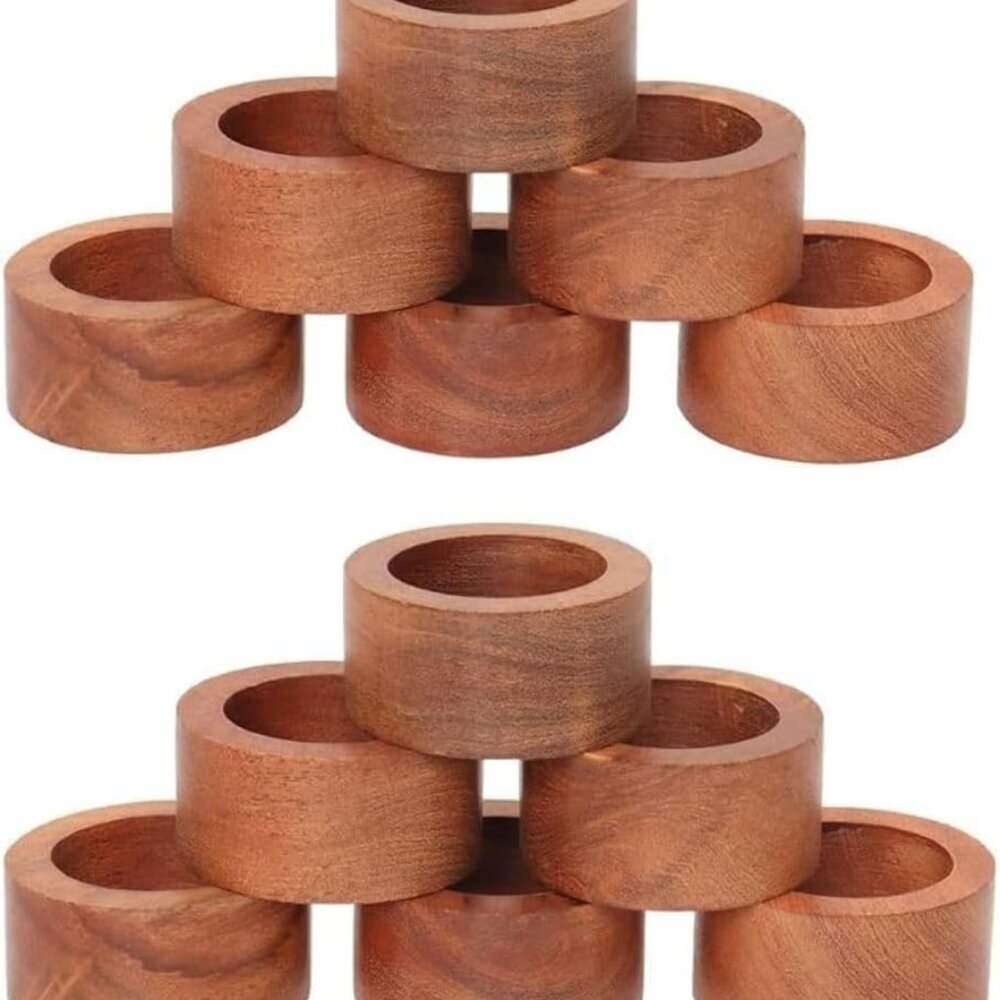 Napkin Rings for Dining Table, Classic Farmhouse Style, Holiday and Party Decor,